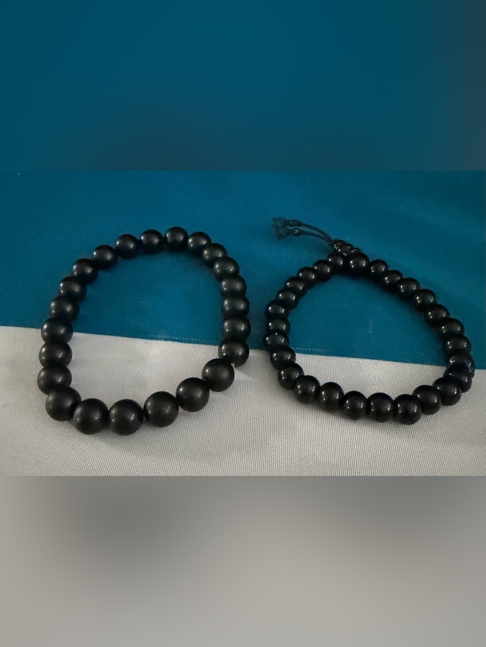 Black Beaded Stretch Bracelet Set